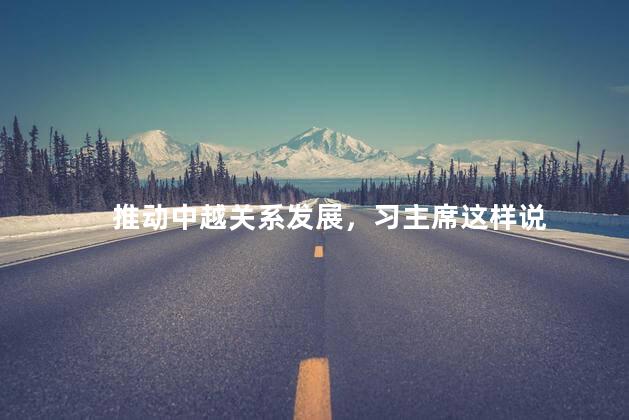 推动中越关系发展，习主席这样说