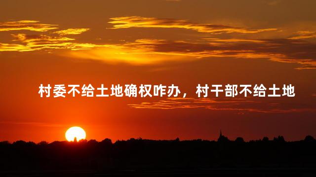 村委不给土地确权咋办，村干部不给土地确权去什么部门找