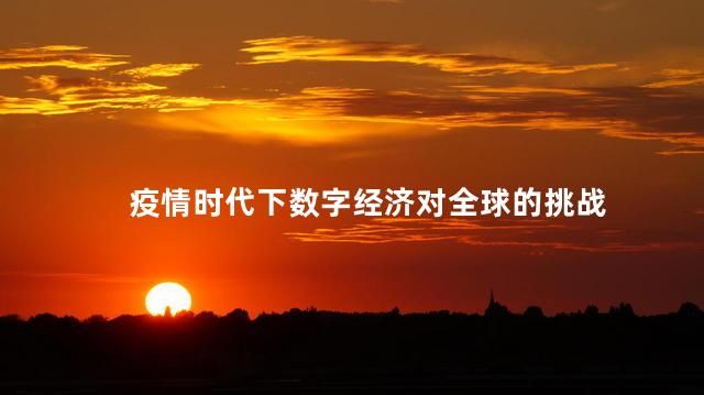 疫情时代下数字经济对全球的挑战